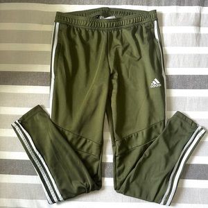 Olive green adidas sweatpants